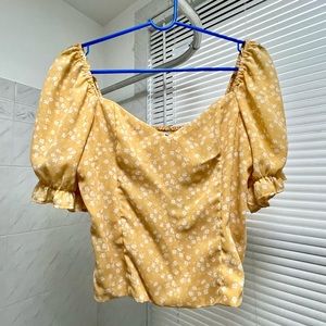 Abercrombie Corset Puff Sleeve Top